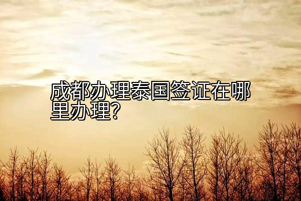 成都办理泰国签证在哪里办理？