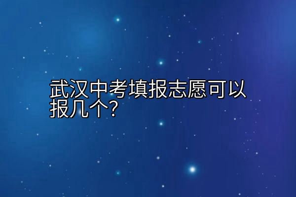 武汉中考填报志愿可以报几个？