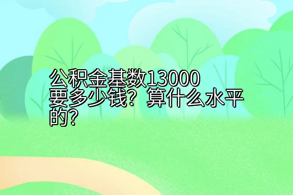 公积金基数13000要多少钱？算什么水平的？