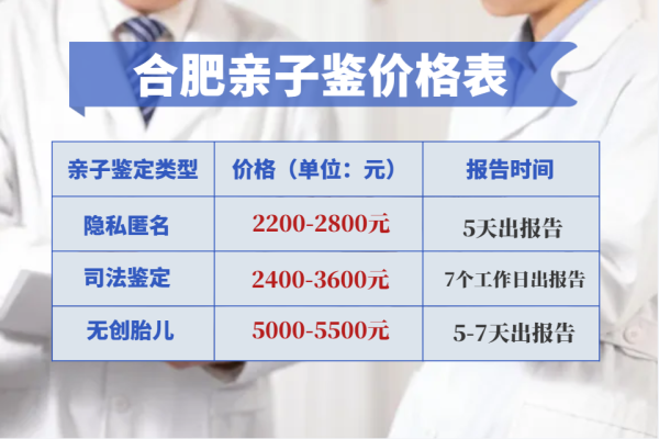 合肥孕期亲子鉴定费用一览（2023年最新价格）