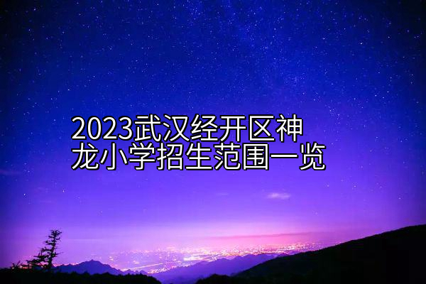 2023武汉经开区神龙小学招生范围一览
