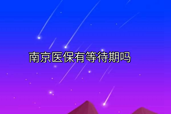 南京医保有等待期吗