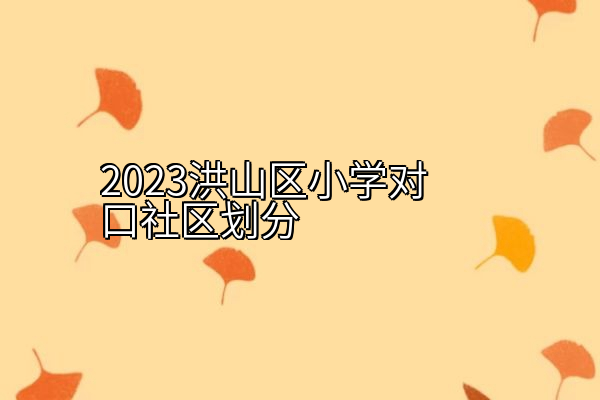 2023洪山区小学对口社区划分