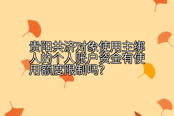 贵阳共济对象使用主绑人的个人账户资金有使用额度限制吗？
