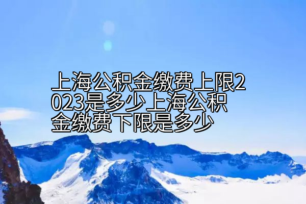 上海公积金缴费上限2023是多少上海公积金缴费下限是多少