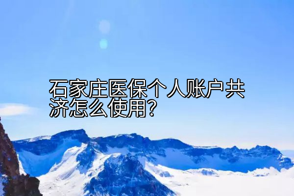 石家庄医保个人账户共济怎么使用？