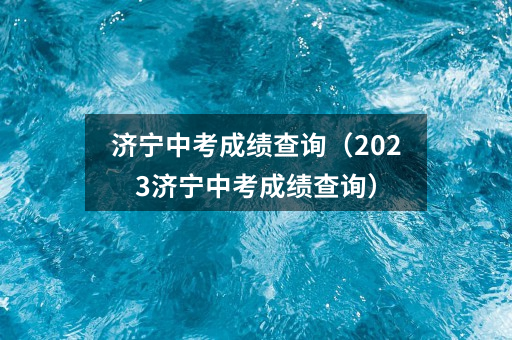 济宁中考成绩查询(2023济宁中考成绩查询)
