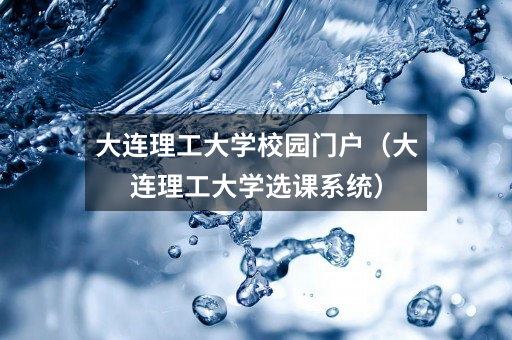 大连理工大学校园门户(大连理工大学选课系统)