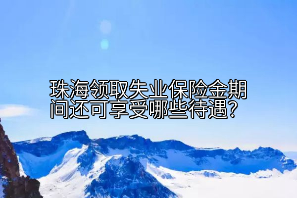 珠海领取失业保险金期间还可享受哪些待遇？