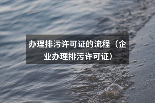 办理排污许可证的流程(企业办理排污许可证)