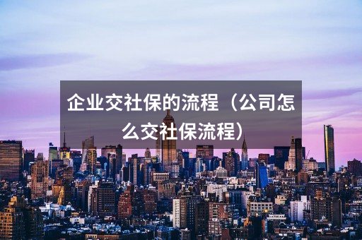 企业交社保的流程(公司怎么交社保流程)