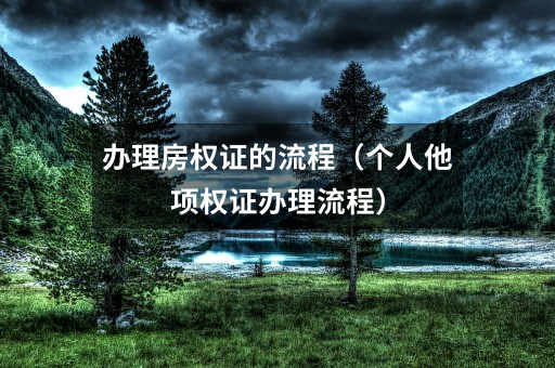 办理房权证的流程(个人他项权证办理流程)