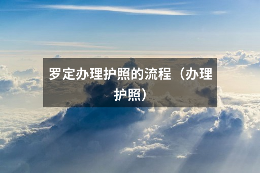 罗定办理护照的流程(办理护照)