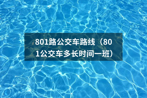 801路公交车路线(801公交车多长时间一班)