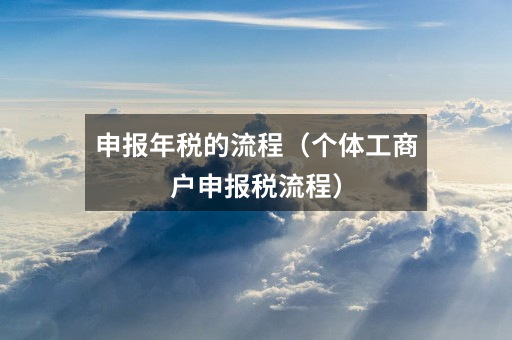 申报年税的流程（个体工商户申报税流程）
