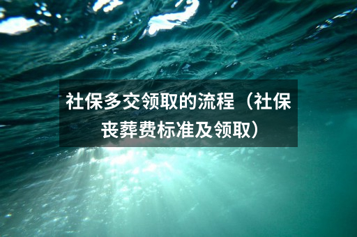 社保多交领取的流程（社保丧葬费标准及领取）