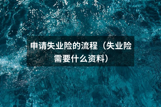 申请失业险的流程（失业险需要什么资料）