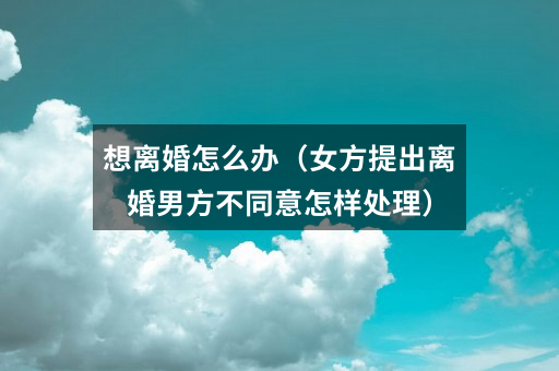 想离婚怎么办(女方提出离婚男方不同意怎样处理)