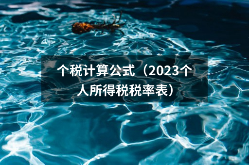 个税计算公式(2023个人所得税税率表)