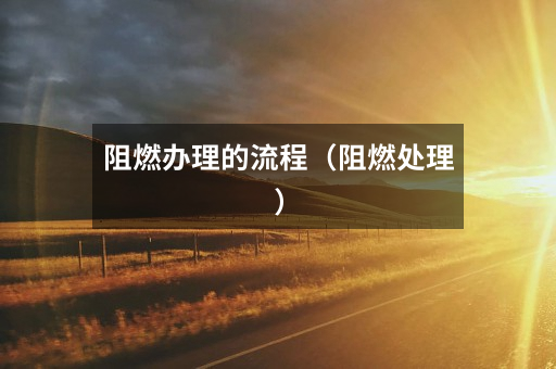 阻燃办理的流程(阻燃处理)