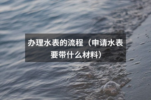 办理水表的流程(申请水表要带什么材料)