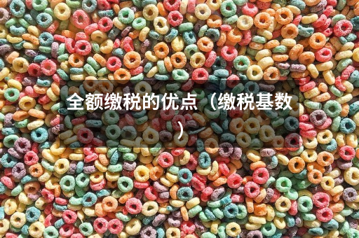 全额缴税的优点(缴税基数)