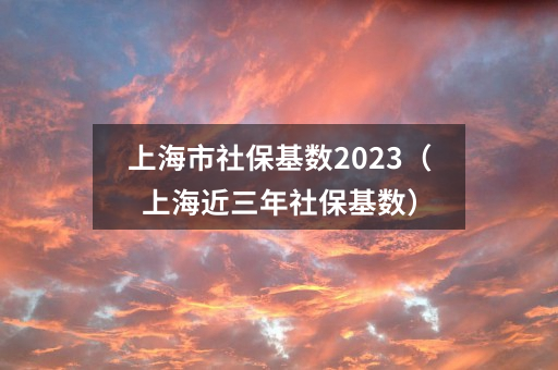 上海市社保基数2023(上海近三年社保基数)