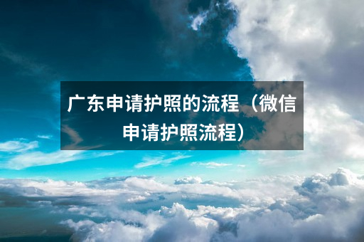 广东申请护照的流程(微信申请护照流程)