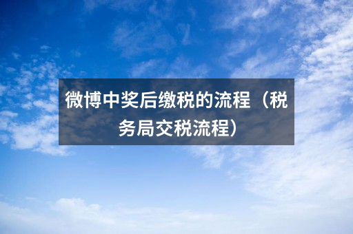 微博中奖后缴税的流程(税务局交税流程)
