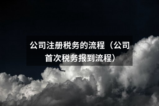 公司注册税务的流程(公司首次税务报到流程)