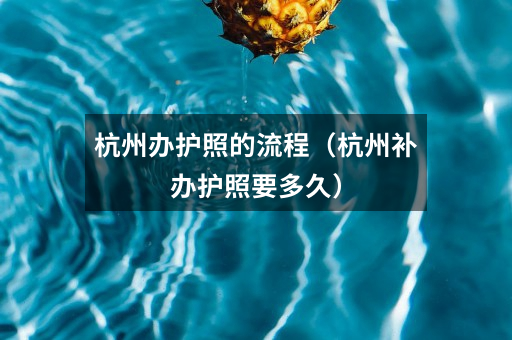 杭州办护照的流程(杭州补办护照要多久)