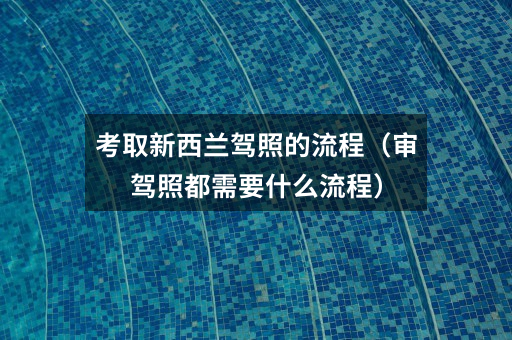 考取新西兰驾照的流程(审驾照都需要什么流程)