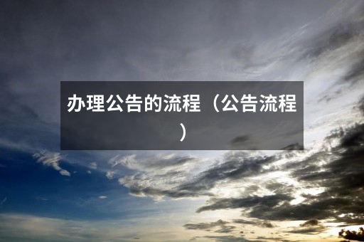 办理公告的流程(公告流程)