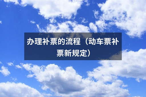 办理补票的流程(动车票补票新规定)