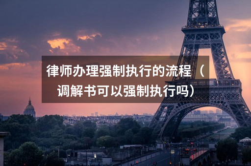 律师办理强制执行的流程(调解书可以强制执行吗)