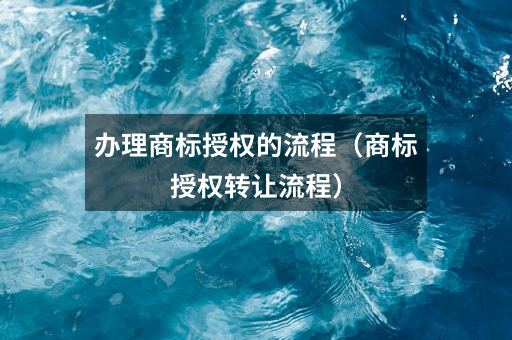 办理商标授权的流程(商标授权转让流程)