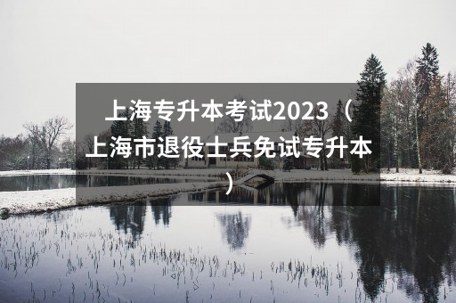 上海专升本考试2023（上海市退役士兵免试专升本）