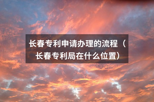 长春专利申请办理的流程(长春专利局在什么位置)