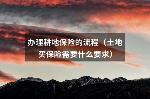 办理耕地保险的流程(土地买保险需要什么要求)