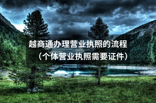 越商通办理营业执照的流程(个体营业执照需要证件)