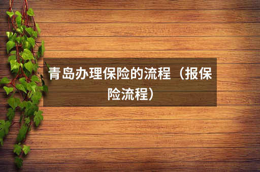 青岛办理保险的流程(报保险流程)
