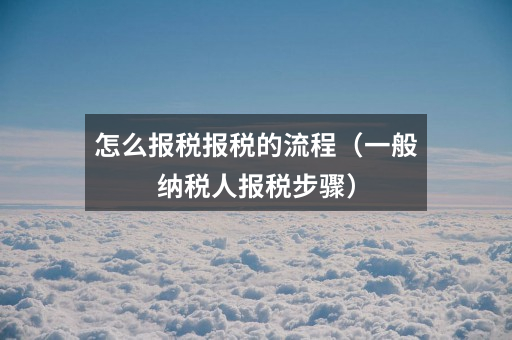 怎么报税报税的流程(一般纳税人报税步骤)