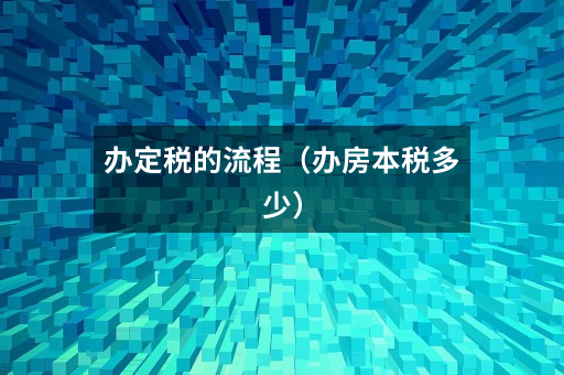 办定税的流程(办房本税多少)