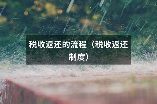 税收返还的流程(税收返还制度)