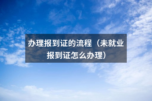 办理报到证的流程（未就业报到证怎么办理）