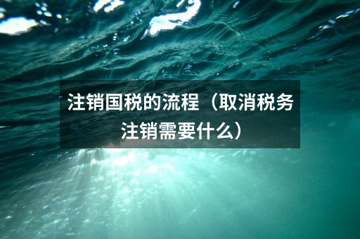注销国税的流程(取消税务注销需要什么)