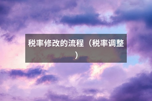 税率修改的流程（税率调整）