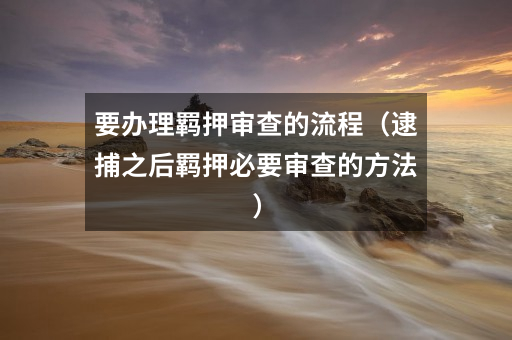要办理羁押审查的流程(逮捕之后羁押必要审查的方法)