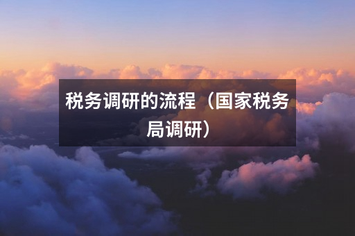税务调研的流程（国家税务局调研）