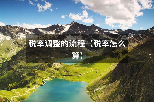 税率调整的流程(税率怎么算)